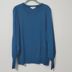 Boden Teal Blue Wool Cotton Blend Sweater Women 16